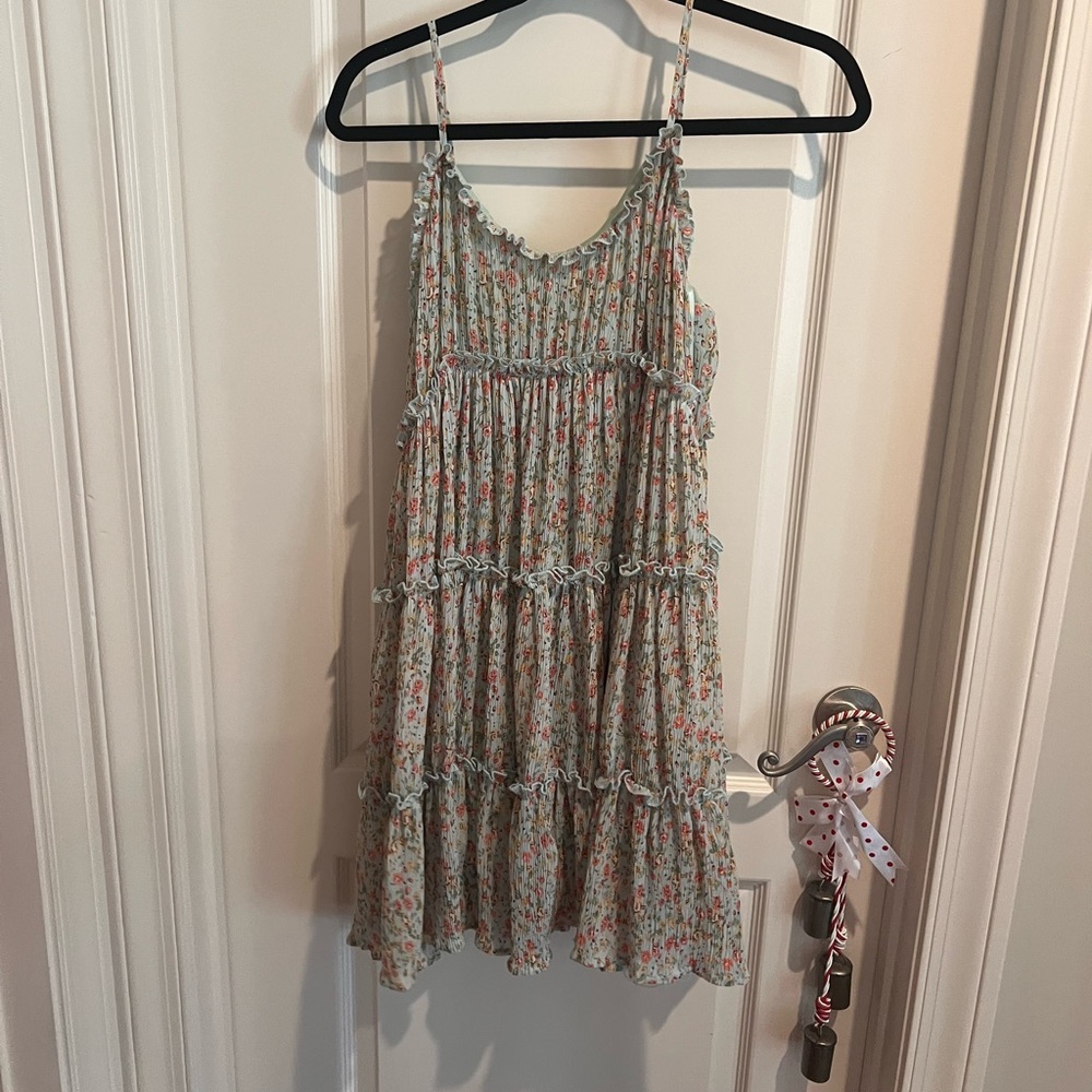 Green Floral Mini Dress